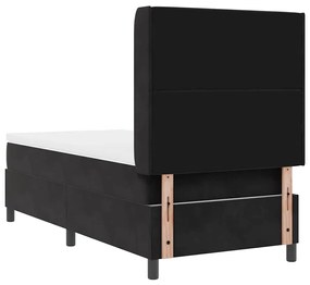 vidaXL Κρεβάτι με ελατήρια με κεφαλάρι Μαύρο 90 x 190 cm Βελούδο