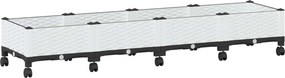 vidaXL Κήπος Γλαστράκι με Ροδάκια Λευκό 160 x 40 x 29 cm PP