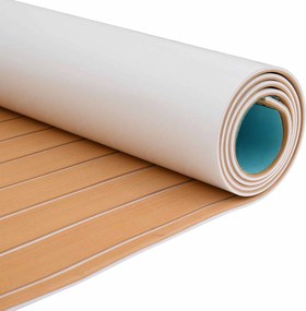 vidaXL Ματ Σκάφους Ριγέ Καφέ και Λευκό 240 x 90 εκ EVA