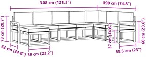 vidaXL Σειρά Καναπέ Εξωτερικού με μαξιλάρι 8 pcs Λευκό και Μπεζ