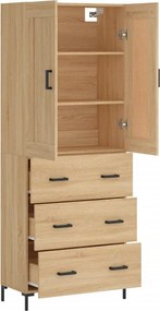 vidaXL Ντουλάπι Sonoma δρυς 69,5 x 34 x 180 εκ. από Επεξεργασμένο Ξύλο