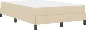 vidaXL Κρεβάτι με ελατήρια Κρεμ 120 x 190 cm ύφασμα