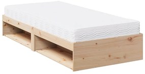 vidaXL Καναπές Κρεβάτι με Στρώμα 90x200 εκ. Μασίφ Ξύλο Πεύκου