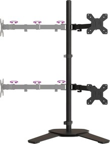 vidaXL Βάση Οθόνης VESA Μαύρη 75/100 χιλ. από Ατσάλι