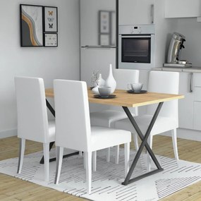 Τραπέζι Bette Megapap χρώμα φυσικό οξιάς - ανθρακί 140x80x76εκ.