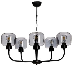 Φωτιστικό Οροφής 534LUN5833 74x80cm 5xE27 40W Black-Fume Opviq