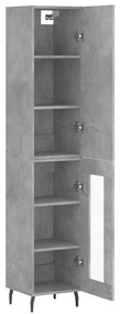 vidaXL Ντουλάπι Γκρι Σκυροδέματος 34,5x34x180 εκ. Επεξεργασμένο Ξύλο