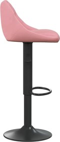 vidaXL Σκαμπό Μπαρ 2 τεμ. Ροζ Βελούδινα