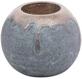 Κηροπήγιο Για Ρεσώ 0046-124-011 10x8cm Blue-Bronze Ceramic