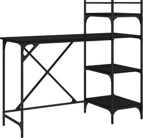 vidaXL Γραφείο Υπολογιστή με Ράφια Μαύρο 120 x 47 x 109 εκ.