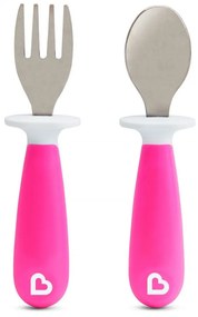 Μαχαιροπίρουνα Βρεφικά Raise Toddler (Σετ 2τμχ) Pink Munchkin 2 τμχ Plastic