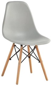 Καρέκλα Art Wood ΕΜ123,01W Grey 46x52x82cm Σετ 4τμχ Ξύλο,Πολυπροπυλένιο