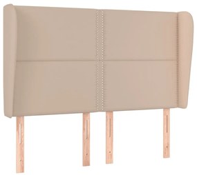 vidaXL Κεφαλάρι με Πτερύγια Καπουτσίνο 147x23x118/128 εκ. Συνθ. Δέρμα