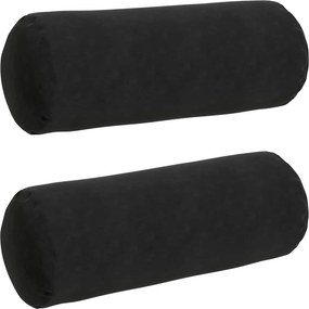 vidaXL Μαξιλάρια Στήριγμα 2 pcs Μαύρο Ø 25 x 70 cm