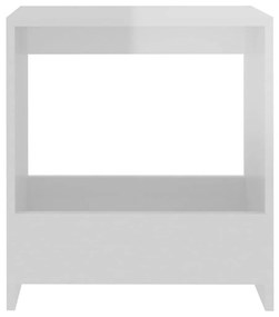 Τραπέζι Βοηθητικό Γυαλιστερό Λευκό 50 x 26 x 50 εκ. Μοριοσανίδα - Λευκό