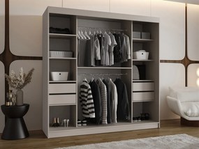 Ντουλάπα Bahrajn Curves 200 συρόμενη-Cashmere-Μήκος: 200εκ