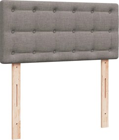 vidaXL Κρεβάτι Boxspring με Στρώμα Taupe 90x200 εκ. Υφασμάτινο