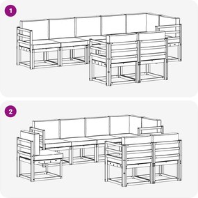 vidaXL Σειρά Καναπέ Εξωτερικού 8 pcs Λευκό και Κρεμ Πολυεστέρας
