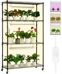 VEVOR Plant Stand with Grow Lights 4 Tiers 90W 59&quot; Tall Plant Grow Shelf