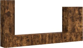 vidaXL Επιτοίχιο 6 pcs Καπνιστό Δρύς