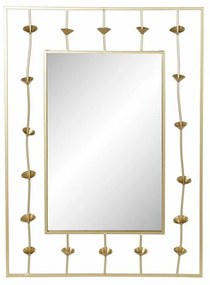 Τοίχο καθρέφτη DKD Home Decor Χρυσό Λουλούδι 70 x 5 x 100 cm