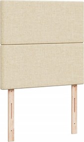 vidaXL Κρεβάτι Boxspring με Στρώμα Κρεμ 100 x 200 εκ. Υφασμάτινο