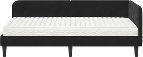 vidaXL Κρεβάτι Γωνίας Μαύρο 100 x 200 cm Βελούδο