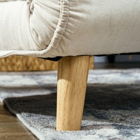 HOMCOM Πολυθρόνα-Κρεβάτι, 6-Θέσεων Ρυθμιζόμενη Πλάτη, Απομίμηση Λινού, έως 120 kg, Κρεμ