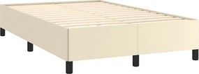 vidaXL Πλαίσιο Κρεβατιού χωρίς στρώμα Κρεμ 120x190 εκ.Συνθ. Δέρμα