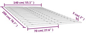 vidaXL Τελάρα Κρεβατιού με 34 Σανίδες 2 Τεμ. 70x200 εκ.