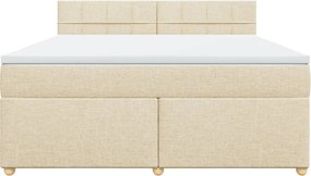 vidaXL Κρεβάτι Boxspring με Στρώμα Κρεμ 180x200 εκ. Υφασμάτινο