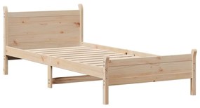 vidaXL Σκελετός Κρεβατιού Χωρίς Στρώμα 75x190 εκ Μασίφ Ξύλο Πεύκου