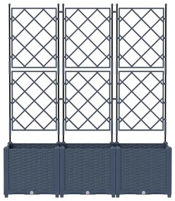 vidaXL Κηποτινάκι με Τρέλα 3 pcs Γκρι 120 x 40 x 143 εκ. PP