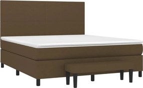 vidaXL Κρεβάτι Boxspring με Στρώμα Σκούρο Καφέ 160x200 εκ Υφασμάτινο