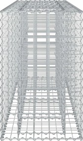 vidaXL Ανασηκωμένο κρεβάτι gabion Ασημί