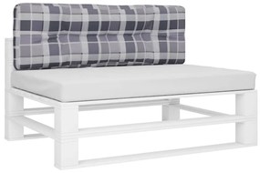 vidaXL Μαξιλάρι Παλέτας Γκρι Καρό 120 x 40 x 12 εκ. Υφασμάτινο
