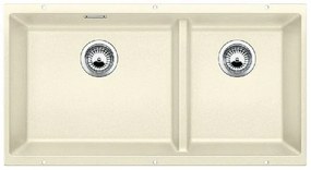 Blanco Subline-U 480/320-U Jasmine SILGRANIT™ PuraDur™ Γρανιτένιος Νεροχύτης Υποκαθήμενος με 2 Γούρνες 85,5x46 cm