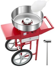 VEVOR Commercial Cotton Candy Machine with Cart Sugar Floss Maker 1000W Red