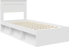 vidaXL Σκελετός Κρεβατιού Λευκό 75 x 190 cm Στερεά ξυλεία πεύκου
