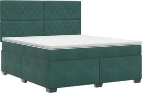 vidaXL Κρεβάτι box spring με στρώμα Σκούρο Πράσινο 140 x 190 cm