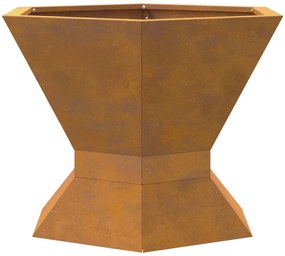 vidaXL Εστία Φωτιάς Εξαγώνια 50x50x40 εκ. Από Χάλυβα Ανθεκτικού στις Καιρικές Συνθήκες
