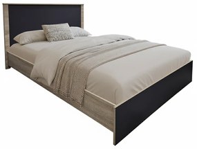 Κρεβάτι Athos pakoworld σε sonoma-ανθρακί απόχρωση 140x200εκ