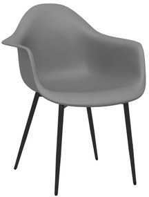 vidaXL Καρέκλες Τραπεζαρίας 2 τεμ. Γκρι από Πολυπροπυλένιο