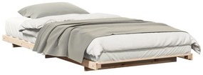 vidaXL Κρεβάτι δαπέδου Καφέ 100 x 200 cm Μασίφ ξύλο πεύκου