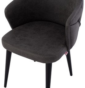 Καρέκλα THERESA Ξύλινα πόδια και Ύφασμα Nubuck Γκρί 56x60x84Υ εκ. 56x60x84 εκ.