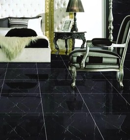 Πλακάκι Γρανίτης 60*60 εκ. Rectificato Black Marble Highgloss