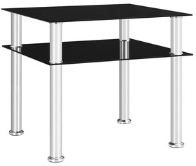 Τραπέζι Βοηθητικό Μαύρο 45 x 50 x 45 εκ. από Ψημένο Γυαλί