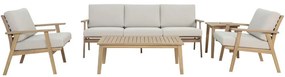 Σαλόνι Etoile (Σετ 4Τμχ) 22-0275 191x74,5,1x74,5cm Natural-Beige 5 Θέσεων Ξύλο,Ύφασμα