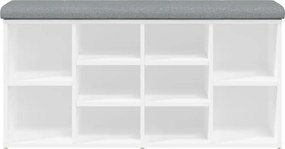 vidaXL Παγκάκι Παπουτσιών Λευκό 102 x 32 x 50 εκ. από Τεχνητό Ξύλο