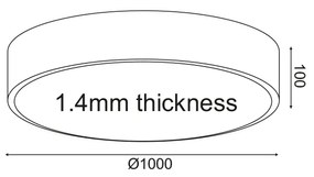 ΟΡΟΦΗΣ ΦΩΤΙΣΤΙΚΟ LED 100W 8000LM 3000K ΛΕΥΚΟ ΜΕΤ/ΚΟ D100XH10CM OPTIMUS - 51W - 100W - V29LEDC100WH